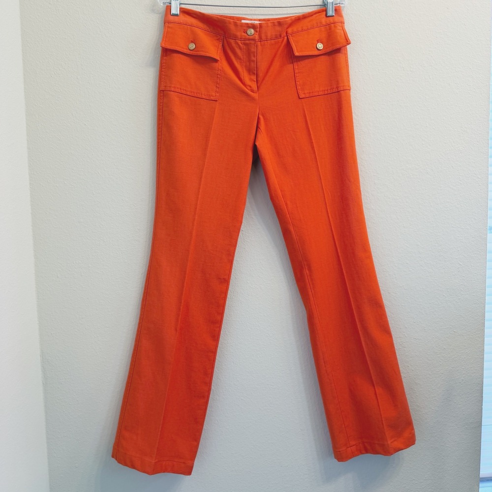 Robert Rodriguez Orange‎ Trouser Pants Women 8 Sailor Buttons Straight Nautical